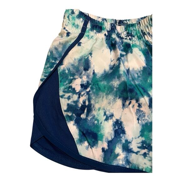 Athletic Works Girls Running Shorts Blue L 10/12 Silver Shimmer Tie Dye - Picture 8 of 10